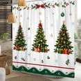 thumbnail image 4 of Nanqianyi Christmas Polyester Shower Curtain,Xmas Tree Gift Box Winter Holiday Bathroom Decor,36 x 72 Inch,With Hooks, 4 of 7