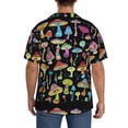 thumbnail image 5 of Gaeub Bright Mushrooms Men's Lapel Short Sleeve Shirt, Relaxed Fit Shirt, Soft and Breathable for Outdoors Party Travel - Medium, 5 of 7