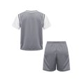 thumbnail image 4 of YUUMIN 2 Piece Tracksuit for Boys Girls Short Athletic T-shirts with Shorts Football Basketball Team Gray 160, 4 of 7