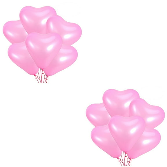 40 Pcs 10 Inch Heart Shape Latex Balloons Thickened Decorative Balloon for Parties Birthdays and Wedding Celebration(Pink)