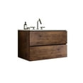 thumbnail image 5 of Modern Bathroom Sink Vanity 30" Walnut - Large Storage, Silent Drawers, Stylish Design With Ceramic Basin Contemporary Style, Abundant Inner Storage Area, Drawers, 5 of 6