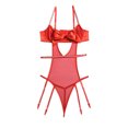 thumbnail image 1 of Gibobby Lencería sexy para mujer Monos navideños para mujer Pijamas Lencería Ropa interior sexy sin mangas (Rojo, L), 1 of 5