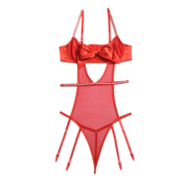 Gibobby Lencería sexy para mujer Monos navideños para mujer Pijamas Lencería Ropa interior sexy sin mangas (Rojo, L)