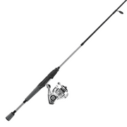 Quantum Throttle Spinning Reel and Fishing Rod Combo, 6-Foot 6-Inch 1-Piece Rod, Size 25 Reel, Silver