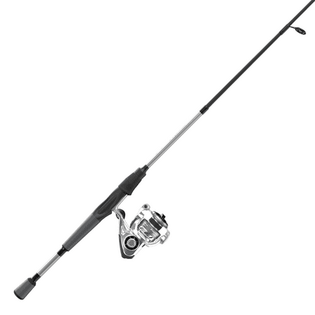 Quantum Throttle Spinning Reel and Fishing Rod Combo 6-Foot 6-Inch 2-Piece Rod Size 30 Reel Silver