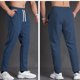 thumbnail image 2 of Mens Casual Pantalones Sueltos de Color Sólido Bolsillo Elástico Cómodo Pantalones Deportivos Hombres para Escalada Al Aire Libre Y Uso Diario, 2 of 4