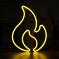 thumbnail image 2 of Fire Flame Neon Sign Light LED Hanging Wall Night Lamp Home Decor (Amarillo) Tmvgtek Iluminación del hogar multifuncional, 2 of 9