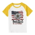 thumbnail image 7 of Boys Girls 4Th Of July Shirts Trendy Independence Day Flag Printed Tees Summer Raglan Sleeve Casual Short Sleeve T-Shirts Yellow 9-10 Years, 7 of 7