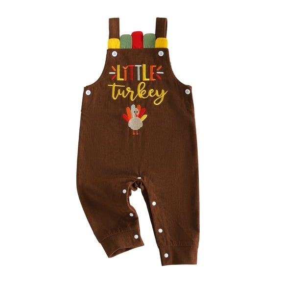 RUINIXCW Toddler Baby Thanksgiving Jumpsuit Sleeveless Overalls