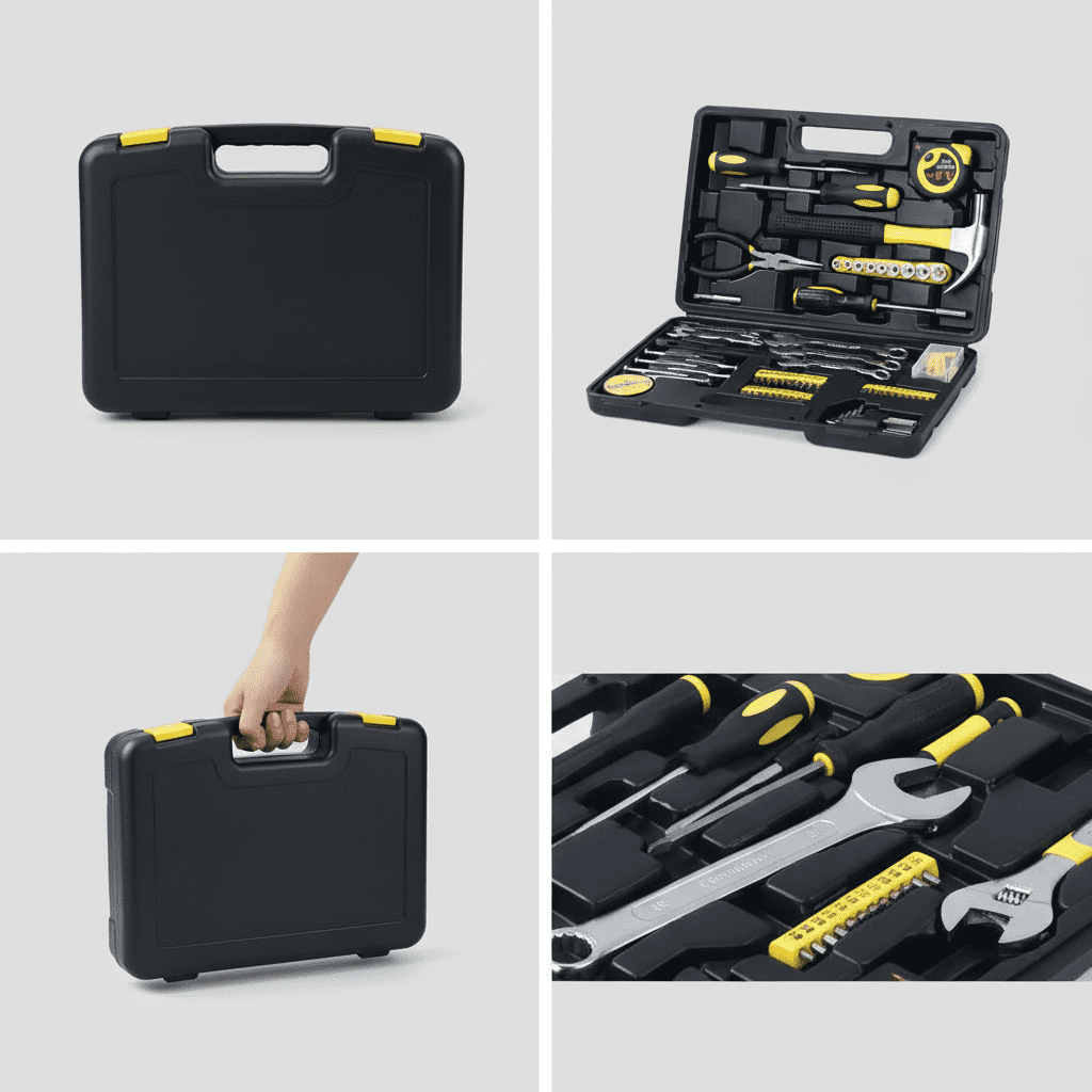 Tool Sets, Household Hand Tool Kit, 148 Piece DIY Durable Toolbox, Mechanic Basic Home Tool Kit for Men and Women, All Essential Repair Tools for Home Garage and Office, Yellow