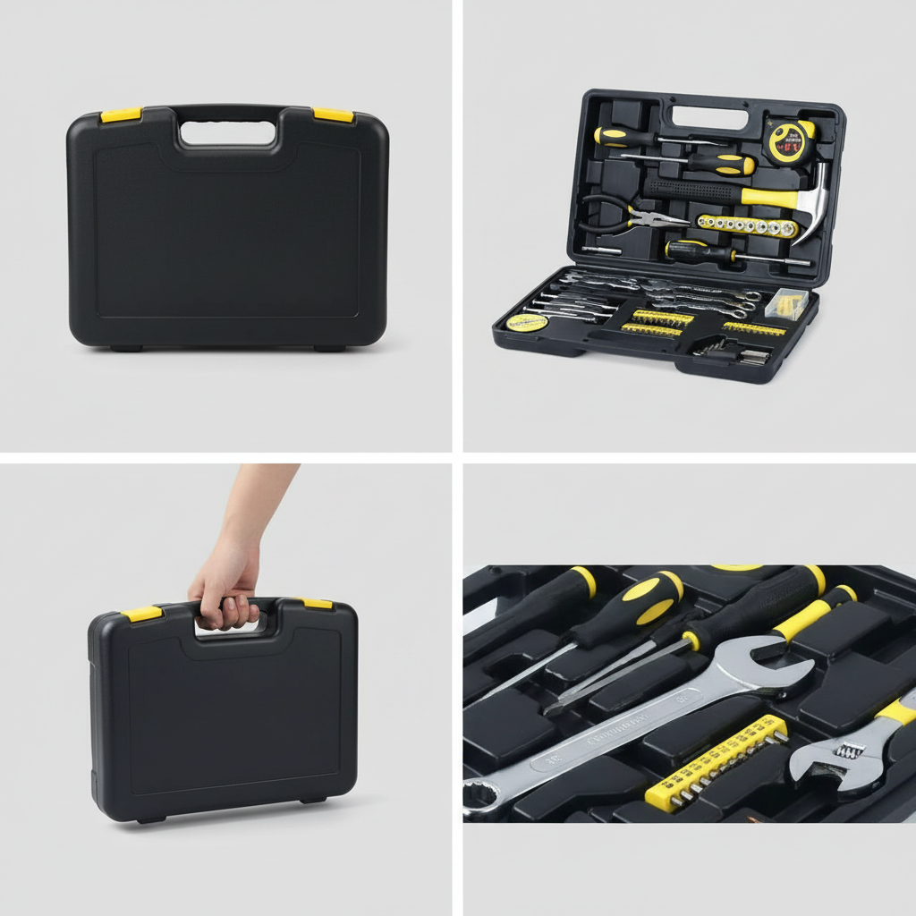 HSIAOLIN 148-Piece Household Tool Kit with Yellow Toolbox photo 3