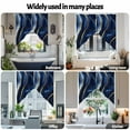 thumbnail image 2 of Swag Curtains Valances for Windows, Dark Blue Abstract Marble Texture Short Kitchen Window Curtains Over Sink, Gold Fluid Art Lines Cafe Curtains Panel Set Of 2,Rod Pocket, 36 Inches Length, 2 of 8