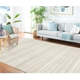 thumbnail image 3 of SAFAVIEH Martha Stewart Lucia Stephanie Striped Shag Area Rug, Light Grey/White, 2'6" x 3'9", 3 of 11