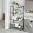 thumbnail image 3 of Legooin 30"x14"x72" Kitchen Storage Rack Wire Shelving Unit on Wheels Height Adjustable Metal Shelf for Pantry Office, Black, 3 of 8