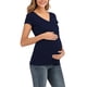 thumbnail image 5 of Blusa Con Capucha de Mujer de Maternidad Top de Lactancia Con Cuello en V Manga Corta Color Sólido de Moda Odeerbi  ODB123363, 5 of 7