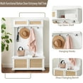 thumbnail image 5 of Modern Rattan Hall Tree Bench Open Shelves Shoe Cabinet Sturdy Solid Wood Construction Cozy Vibe - Stylish Entryway Furnishing, 5 of 18