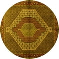 thumbnail image 1 of Ahgly Company Indoor Round Persian Yellow Traditional Area Rugs, 4' Round, 1 of 4