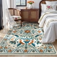 thumbnail image 4 of Lahome Decor 5'x7' Boho Bird Area Rugs,Floral Rug for Living Room Machine Washable,Soft Indoor Carpet,Non-Slip Low Pile for Bedroom Dining Room Playroom Office,Beige, 4 of 9