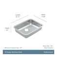 thumbnail image 4 of Moen GS18158B 1800 Series 23-1/8" Undermount Single Basin Stainless Steel Kitchen Sink -, 4 of 4