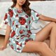 thumbnail image 4 of Fotbe Insects Conjunto de Pijama Estampado para Mujer, 2 Piezas, Ropa de Dormir con Camiseta de Manga Corta y Shorts Suaves-Medium, 4 of 6