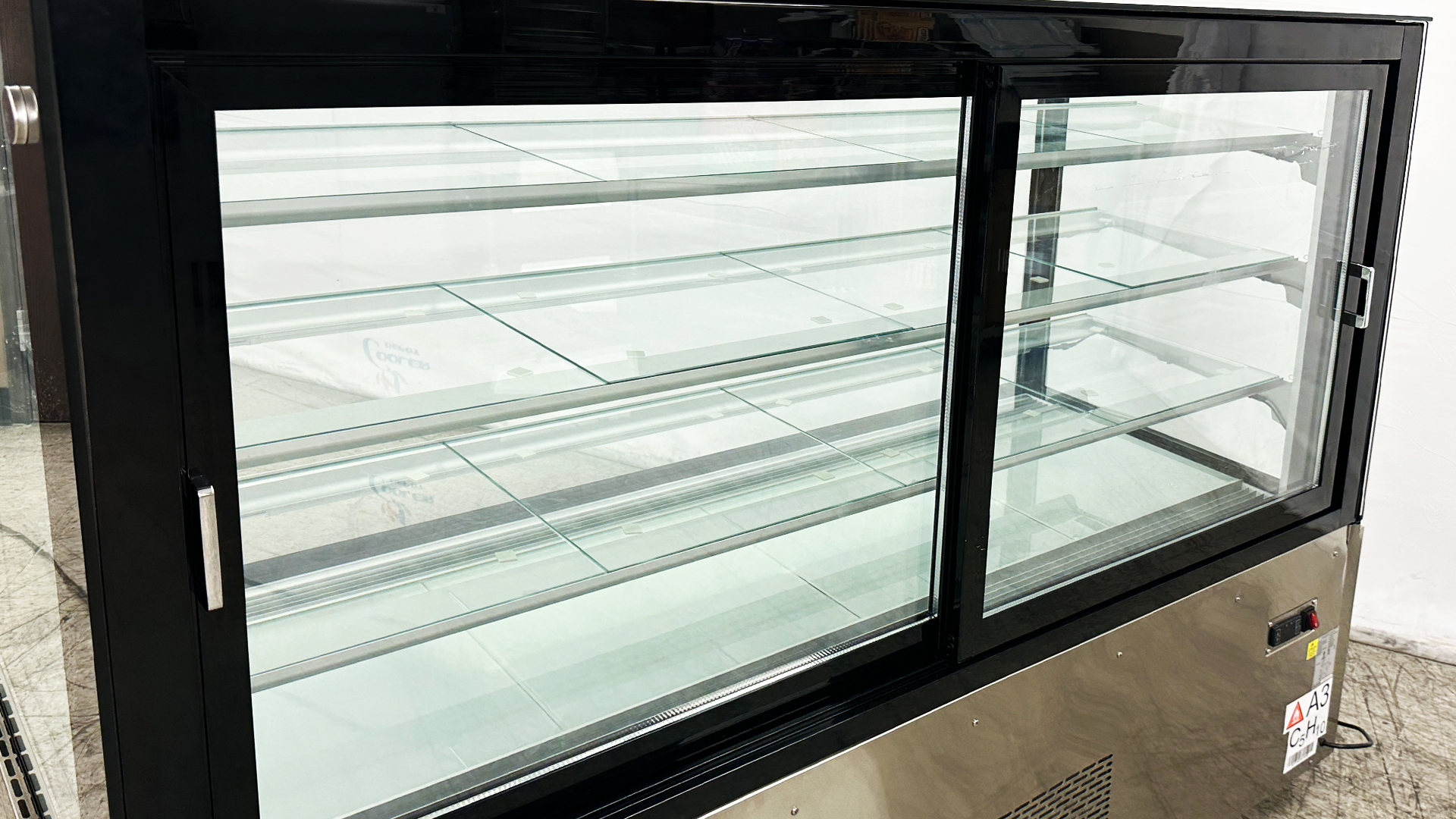 72 in. Commercial Bakery Display Case Sliding 2-Door Glass Front Refrigerator in Stainless Steel 29 Cu.Ft. NSF