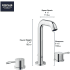 thumbnail image 5 of Grohe Essence 20297ENA 8-inch Widespread 2-Handle M-Size Bathroom Faucet 1.2 GPM in Grohe Brushed Nickel, 5 of 5