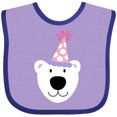 thumbnail image 3 of Inktastic Polar Bear Birthday Party Girls Baby Bib, 3 of 4