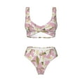 thumbnail image 4 of Rocae Lilies Flowers for Bikini Set for Women Two Piece Sexy High Swimsuits Split Crossover Bikini, 4 of 9