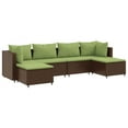 thumbnail image 6 of vidaXL Patio Lounge Set with Cushions Sectional Sofa Outdoor 6 Piece Poly Rattan, 6 of 66