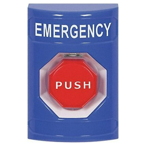 Emergency Push Button,Blue,SPDT Relay