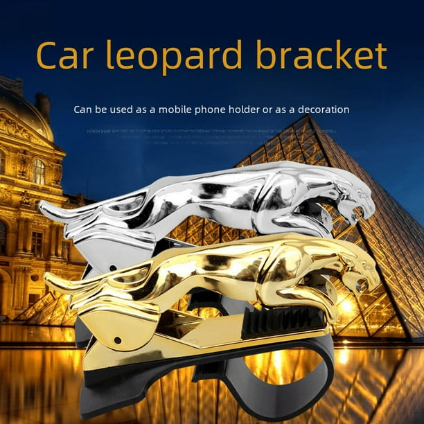 Soporte para teléfono móvil de coche, accesorios para coche, panel de instrumentos multifunción a presión, adornos de leopardo, soporte creativo