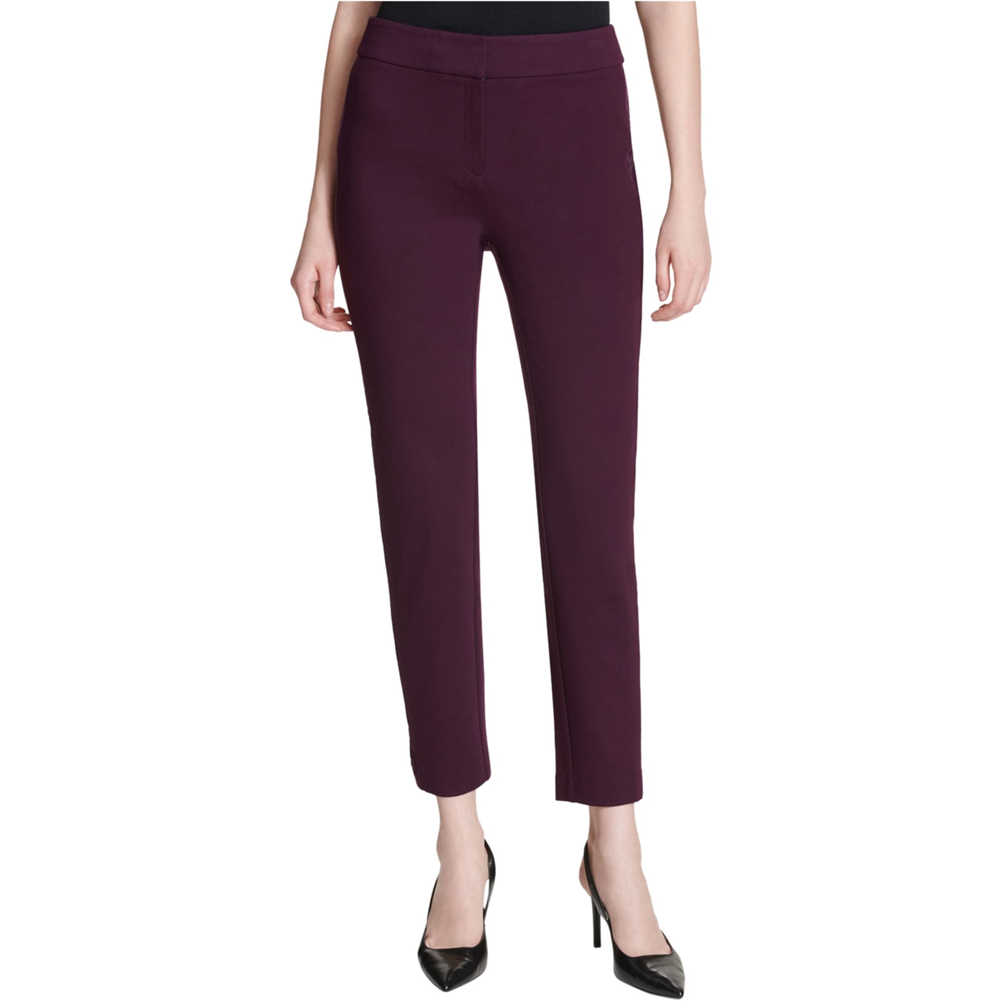 Calvin Klein Womens Faux Leather Dress Pants, Purple, 14 - Walmart.com