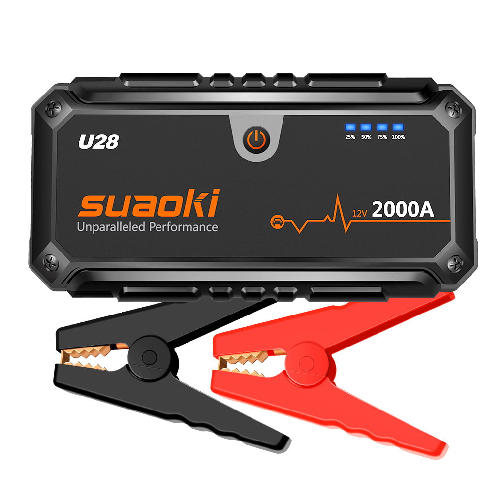 SUAOKI U28 Jump Starter 2000A 15900mAh with Dual USB LED Torch Jump Leads for 