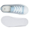 thumbnail image 3 of Girls Kids Sneakers Glitter Sequins Canvas Shoes Toddler Child Sparkle Low Top Lace Up Non Slip Rubber Sole Lightweight Breathable Walking Outdoor Blue Size 8, 3 of 5