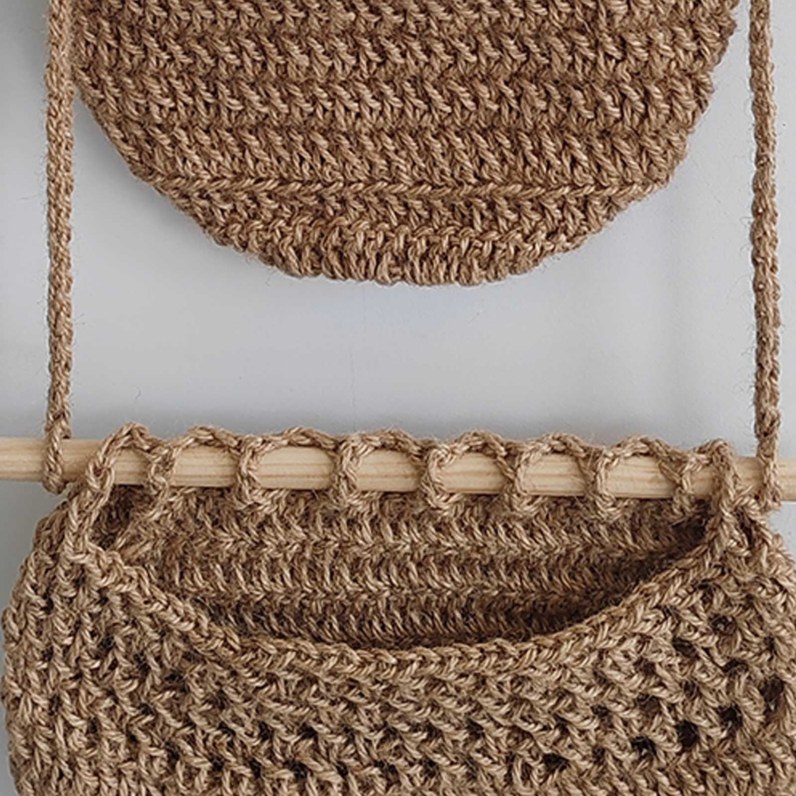 Oenbopo Hanging Fruit Basket, Handmade 3 Tier Woven Jute Wall Basket for Organizing,Hanging Produce Basket Fruit Vegetable Storage for Kitchen, Bedroom