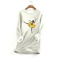 thumbnail image 2 of Jinhomg Winter Cute Sweatshirt for Women Novelty Cat Print Sherpa Lined Loungewear Plus Size Cozy Long Sleeve Crewneck Tunic Tops White M, 2 of 4