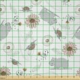 thumbnail image 2 of Ambesonne Spring Fabric by the Yard Microfiber, Flowers Leaves and Animals, 3 Yards, Blush Pale Grey White, 2 of 2