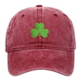 thumbnail image 2 of St. Patrick's Day Baseball Cap, Green Embroidered Four Leaf Clover Vintage Washed Adjustable Hat for Men and Women, Funny Shamrock Sun Protection Cap, 2 of 5