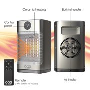 Cozi by Tzumi 10 Oscillating Ceramic Desktop Space Heater With LED Display and Remote Control