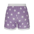 thumbnail image 4 of Pajama Shorts Women, Audhol Women's Fashion Casual Star Pattern Print Casual Elastic Waist Shorts Sleep Shorts Women Purple XL, 4 of 4