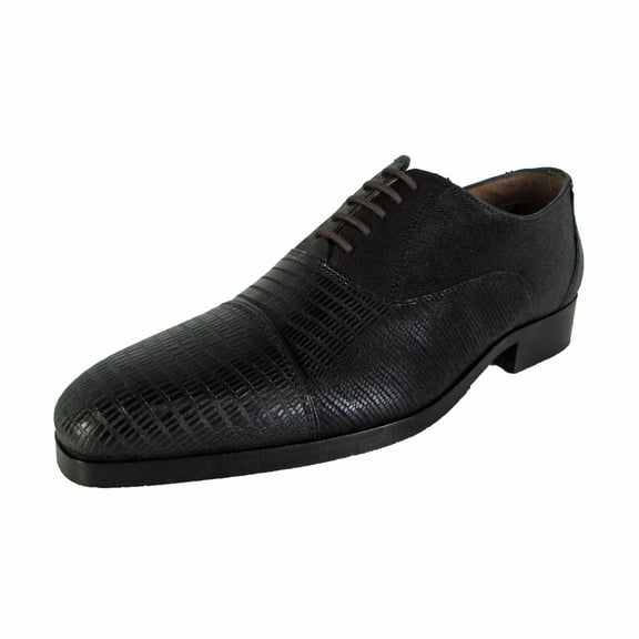 Steve Madden Mens P-Scales Reptile Embossed Oxford Shoes, Brown, US 9