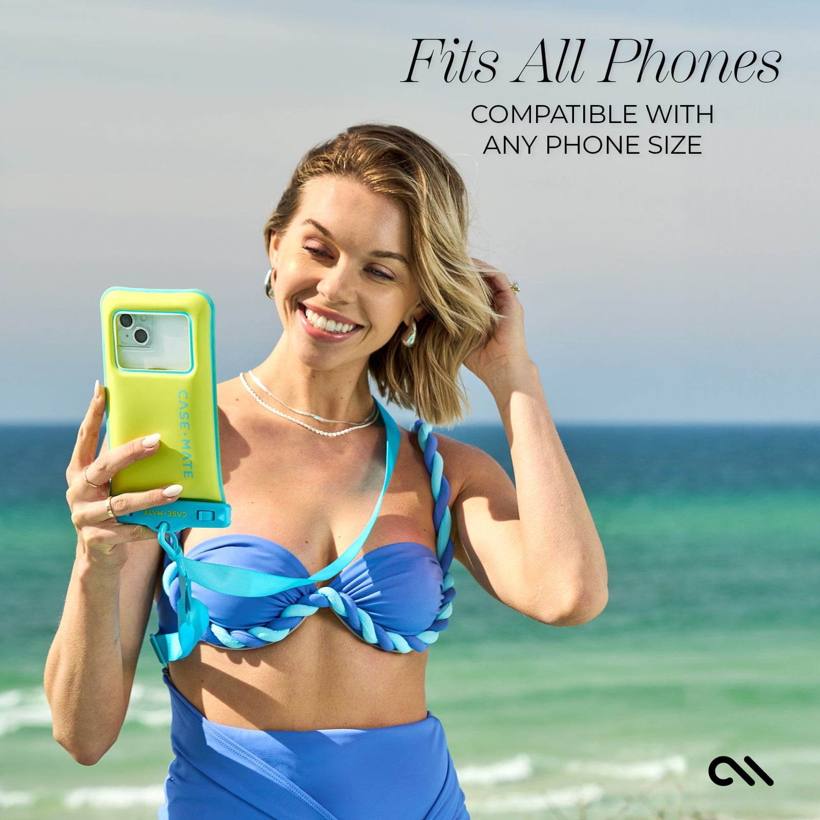 Case-Mate IP68 Floating Waterproof Phone Pouch / Case with Detachable Crossbody Lanyard - Citrus Splash