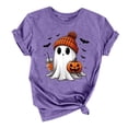 thumbnail image 4 of Women Short Sleeve T Shirts Casual Halloween Print Crew Neck Tee Tops, 4 of 4