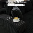 thumbnail image 7 of GNIXUU 103” W Corduroy Boneless Couch, L-Shaped Sectional Sofa with Left Facing Chaise, Comfy Memory Foam Cloud Compression Couches for Living Room Home Office, No Assembly,Black, 7 of 7