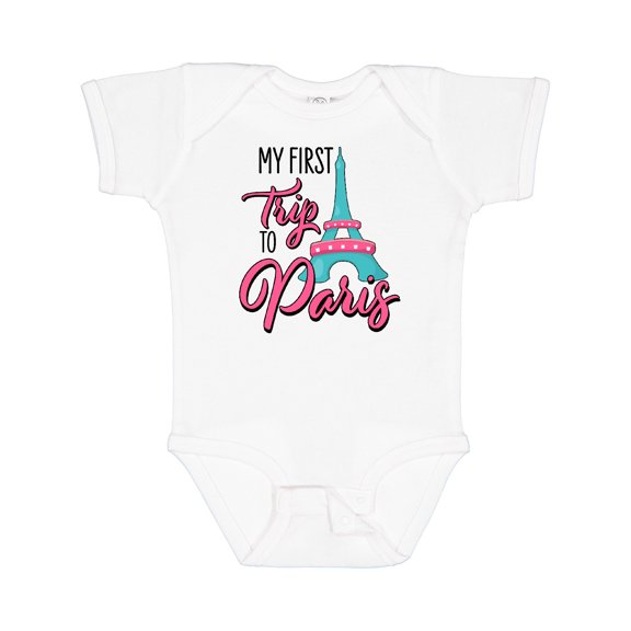 Inktastic My First Trip to Paris Boys or Girls Baby Bodysuit