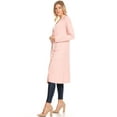 thumbnail image 3 of MOA COLLECTION Women's Solid Casual Loose Fit Long Sleeve Pocket Open Front Duster Cardigan, 3 of 5