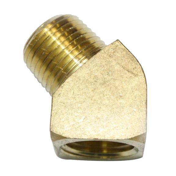 Interstate Pneumatics FST88EA-5PK Brass Street Pipe Elbow Fitting 1/2" NPT - 45 Degree