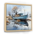 thumbnail image 2 of Designart "Winter Angling Boat Charm" Boat Fishing Floater Framed Canvas Art Print, 2 of 5