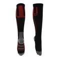 thumbnail image 1 of Calcetines de ciclismo Unique Bargains, transpirables, absorbentes de sudor, rojo y negro, tamaño L, 1 par, rayas de color, 1 of 7