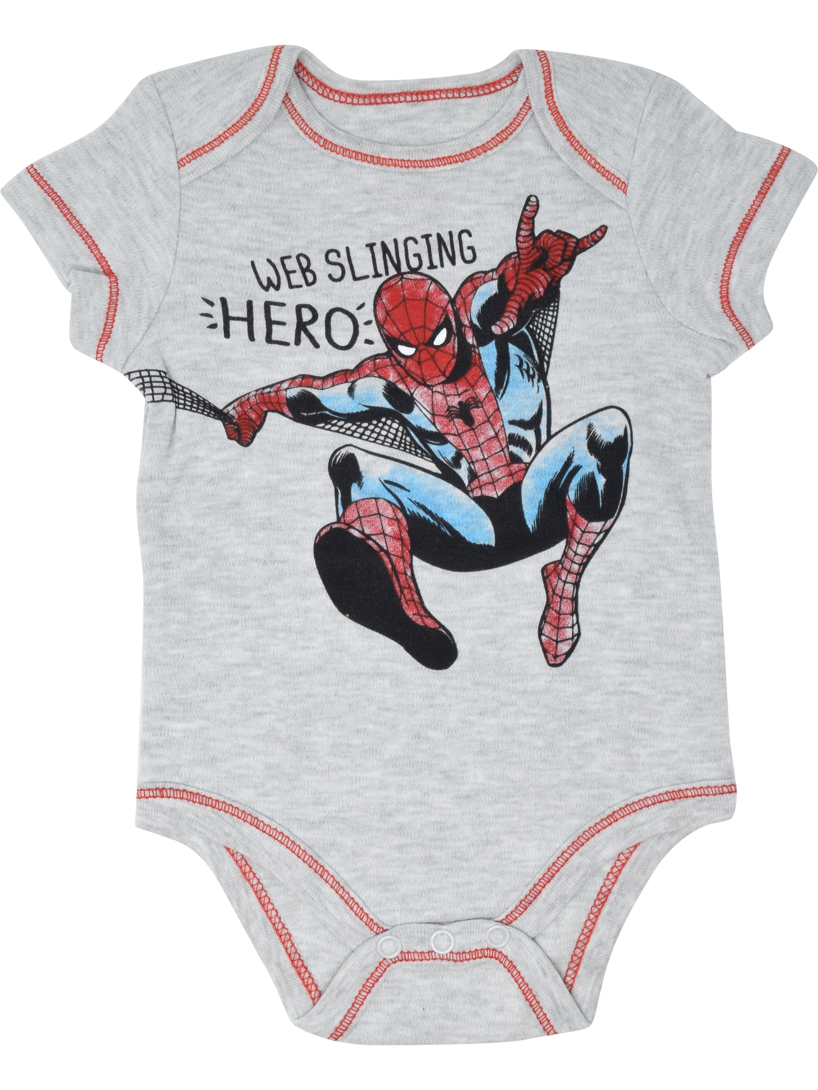 Marvel Spiderman Baby Boys 5 Pack Bodysuits 12 Months